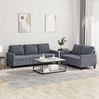 2-delige Loungeset met kussens fluweel donkergrijs