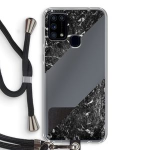 Zwart marmer: Samsung Galaxy M31 Transparant Hoesje met koord