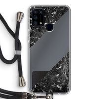 Zwart marmer: Samsung Galaxy M31 Transparant Hoesje met koord
