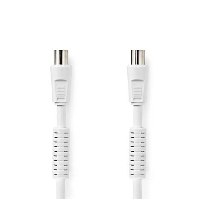 Nedis Coaxkabel | IEC Male | IEC Female | 100 dB | 2 m | Wit | 1 stuks - CSGB40010WT20 CSGB40010WT20