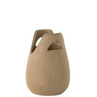 J-Line vaas Handvat - keramiek - beige - small - 30 cm hoog