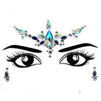 3 PC'S voorhoofd groene Masquerade make-up acryl gezicht sticker stijl: YT-52