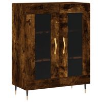 The Living Store Dressoir Smoked Oak - 69.5 x 34 x 90 cm - Glasontwerp - thumbnail
