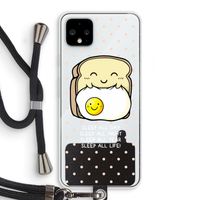 Sleep All Day: Pixel 4 XL Transparant Hoesje met koord