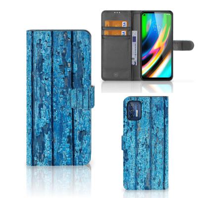 Motorola Moto G9 Plus | Book Style Case | Wood Blue