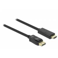 Delock 82435 DisplayPort-kabel HDMI / DisplayPort Aansluitkabel DisplayPort-stekker, HDMI-A-stekker 3 m Zwart Verdraaid, Vergulde steekcontacten, Afgeschermd