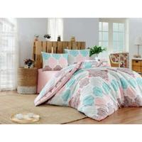 Beddengoedset - 1 dekbedovertrek 220x240 cm + 2 kussenslopen 60x60 cm - 70% katoen, 30% polyester - Turquoise