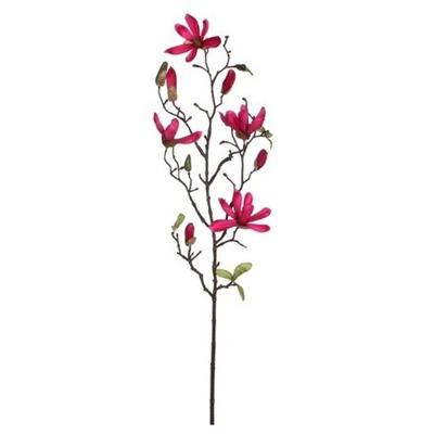 Mica Decorations Kunstbloemen - magnolia tree - donkerroze - 80 cm - siertakken - boeket