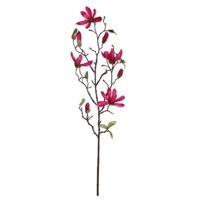 Mica Decorations Kunstbloemen - magnolia tree - donkerroze - 80 cm - siertakken - boeket