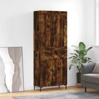 Hoge kast 69,5x34x180 cm bewerkt hout gerookt eikenkleurig