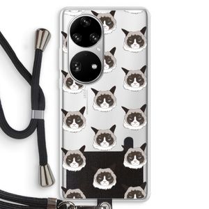 It's a Purrr Case: Huawei P50 Pro Transparant Hoesje met koord