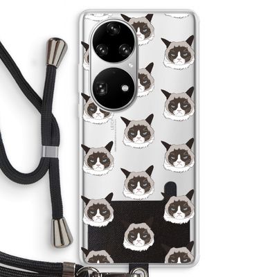 It's a Purrr Case: Huawei P50 Pro Transparant Hoesje met koord