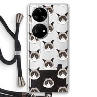 It's a Purrr Case: Huawei P50 Pro Transparant Hoesje met koord