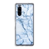Blauw marmer: Sony Xperia 5 Transparant Hoesje