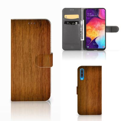 Samsung Galaxy A50 | Book Style Case | Donker Hout