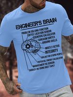 Men's Engineer's Brain Problem-Solving Function Coffee Location Sensor Funny Graphic Printing Text Letters Casual Cotton T-Shirt - thumbnail