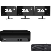 HP ProDesk 400 G7 SFF - Intel Core i5-10e Generatie - 8GB RAM - 256GB SSD - Windows 11 + 3x 24 inch Monitor
