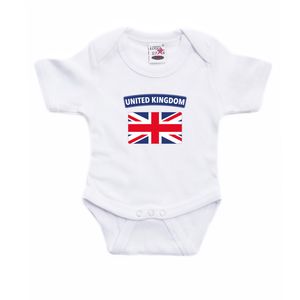 United Kingdom / Verenigd Koninkrijk landen rompertje met vlag wit voor babys