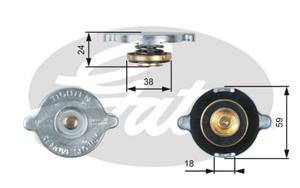 Radiateurdop GATES, u.a. für Ford, Fiat, Rover, Triumph, Mazda, Nissan, Subaru, MG, FSO, Morgan