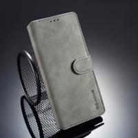 Dg. MING retro olie kant horizontale flip case voor Galaxy Note9 met houder & kaartsleuven & portemonnee (grijs)