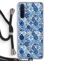 Blauw motief: Oppo A91 Transparant Hoesje met koord