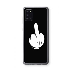 Middle finger black: Samsung Galaxy A31 Transparant Hoesje