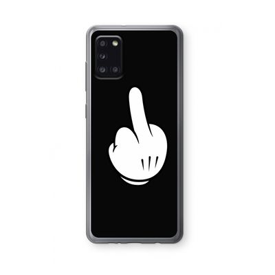 Middle finger black: Samsung Galaxy A31 Transparant Hoesje