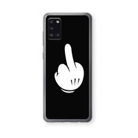 Middle finger black: Samsung Galaxy A31 Transparant Hoesje