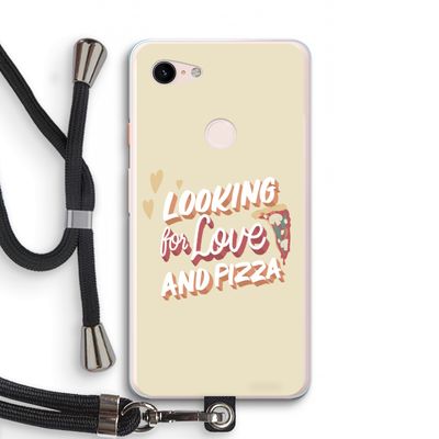Pizza is the answer: Pixel 3 XL Transparant Hoesje met koord