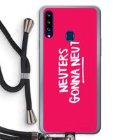 Neuters (roze): Samsung Galaxy A20s Transparant Hoesje met koord Neuters (roze): Samsung Galaxy A20s Transparant Hoesje met koord