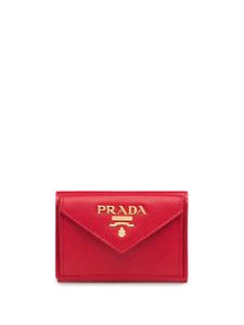 Prada portefeuille en cuir Saffiano - Rouge