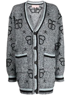 BAPY BY *A BATHING APE® cardigan à motif monogrammé - Bleu