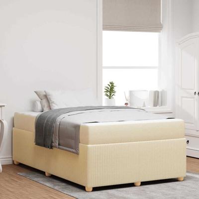 Bedframe met matras met matras Crème 120 x 190 cm Stof