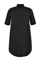 Yoek Blouse korte mouw popeline | Zwart | Maat 50/52