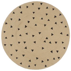 VidaXL Vloerkleed handgemaakt met driehoek print 90 cm jute