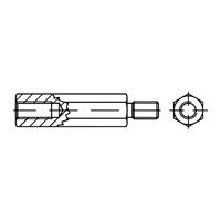 TOOLCRAFT 149986 Zeskantige afstandsbout 45 mm Galvanisch verzinkt staal 100 stuk(s)