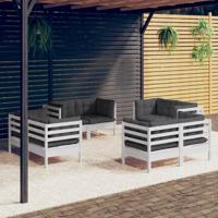 8-delige Loungeset met antracietkleurige kussens grenenhout