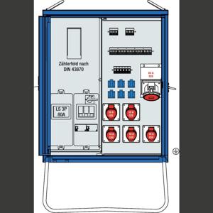 AS Schwabe A-V-E 1 55 kVA Bouwstroomverdeler 61831 400 V 63 A