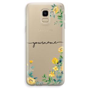 Gele bloemen: Samsung Galaxy J6 (2018) Transparant Hoesje