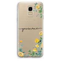 Gele bloemen: Samsung Galaxy J6 (2018) Transparant Hoesje