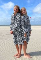 Fleece kinderbadjas panter zwart wit-XXL (164/176) Fleece kinderbadjas panter zwart wit-XXL (164/176)