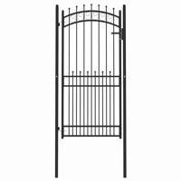 Hekpoort met slot Zwart 100 x 200 cm Poedergecoat staal