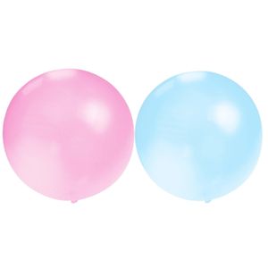 Bellatio Decorations 10x groot formaat ballonnen blauw en roze met diameter 60 cm