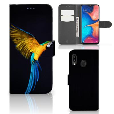 Samsung Galaxy A30 | Telefoonhoesje | Met pasjeshouder | Papegaai
