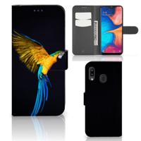 Samsung Galaxy A30 | Telefoonhoesje | Met pasjeshouder | Papegaai