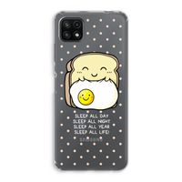 Sleep All Day: Samsung Galaxy A22 5G Transparant Hoesje