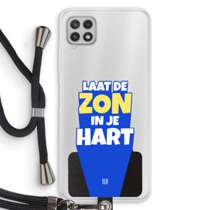 Laat de zon in je hart: Samsung Galaxy A22 4G Transparant Hoesje met koord