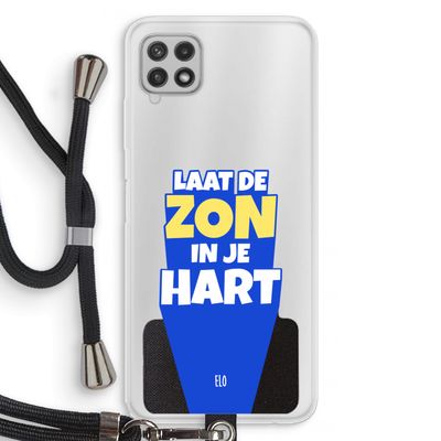 Laat de zon in je hart: Samsung Galaxy A22 4G Transparant Hoesje met koord