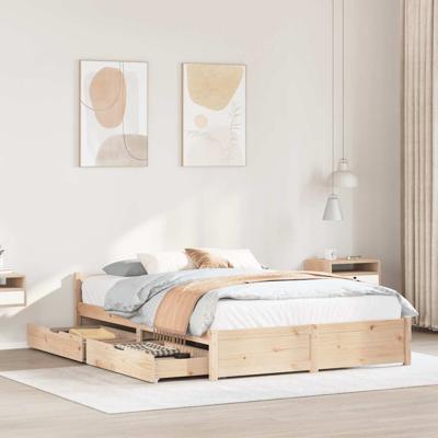 Bedframe zonder matras massief grenenhout 120x200 cm
