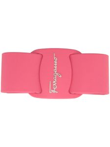 Ferragamo barrette en cuir à plaque logo - Rose